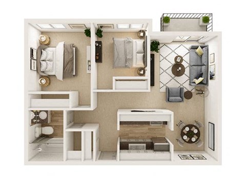 Two bedroom floor plan